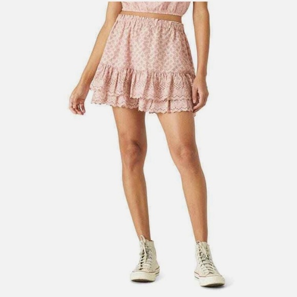 Lucky Brand Women's Floral Ruffle Cotton Skirt size Xl - Picture 3 of 13